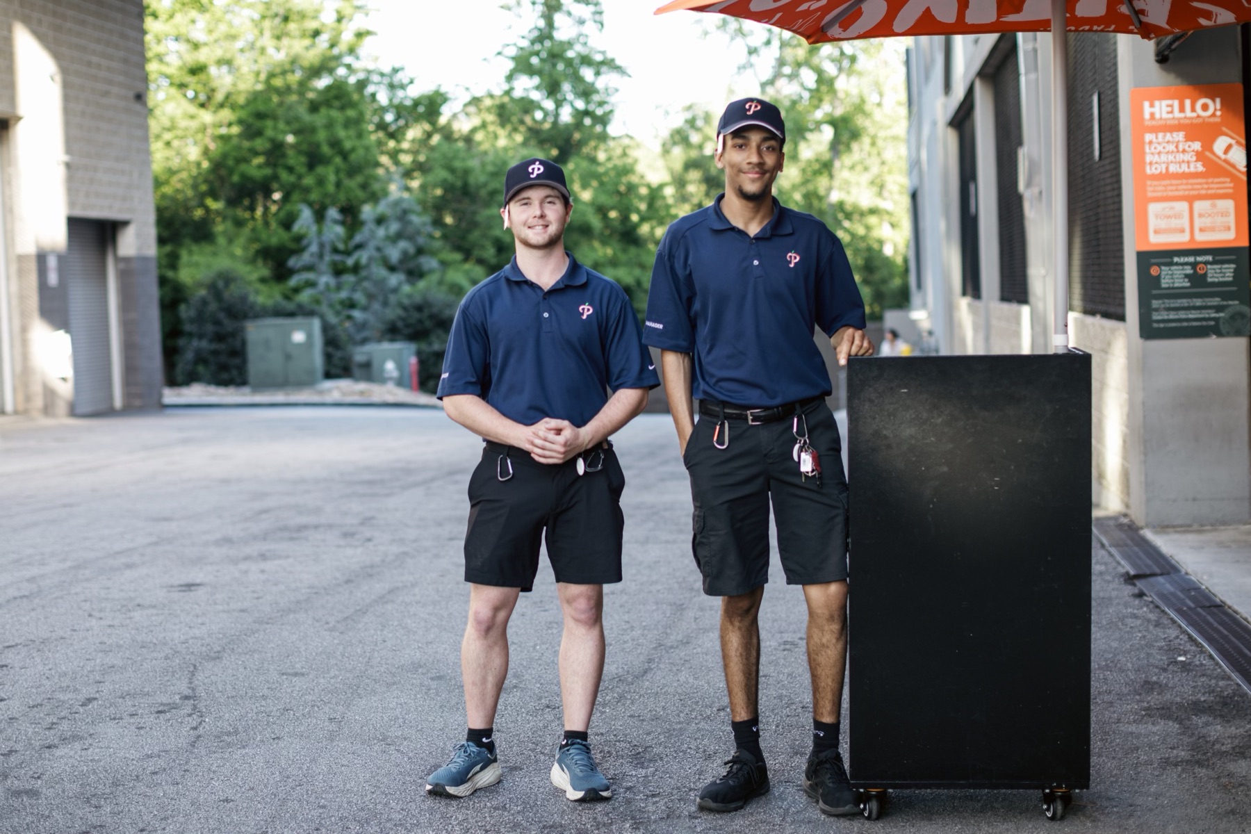Corey and Bennett, founders of Peach Parking Solutions
